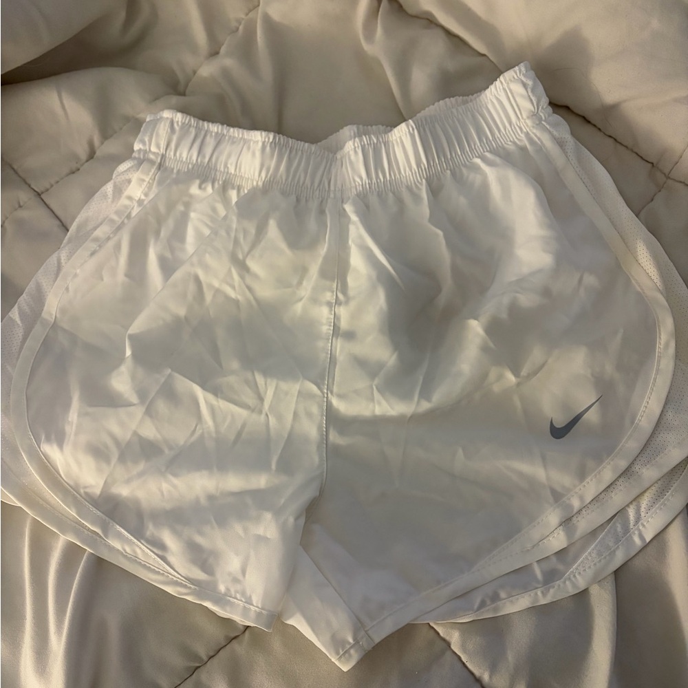 Nike Women's White and Gray Athletic Shorts
